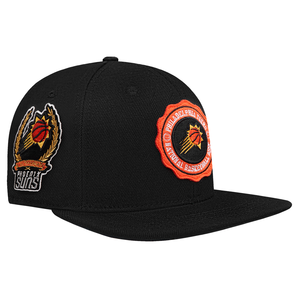 NBA PHOENIX SUNS CREST EMBLEM WOOL SNAPBACK HAT (BLACK)