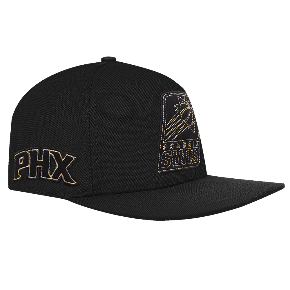 NBA PHOENIX SUNS BLACK & GOLD WOOL SNAPBACK HAT (BLACK)