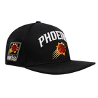 NBA PHOENIX SUNS STACKED LOGO WOOL UNISEX SNAPBACK HAT (BLACK)