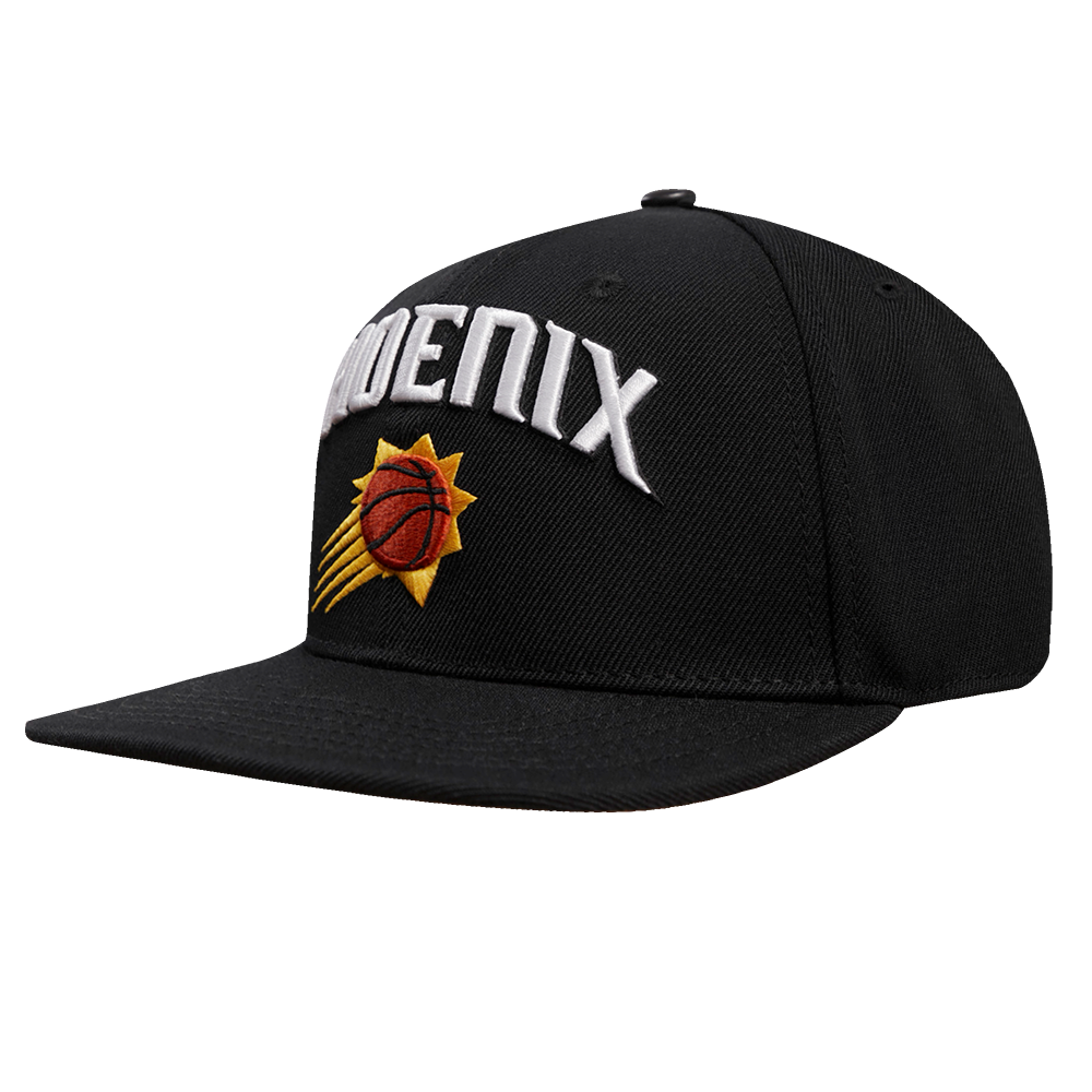 NBA PHOENIX SUNS STACKED LOGO WOOL UNISEX SNAPBACK HAT (BLACK)