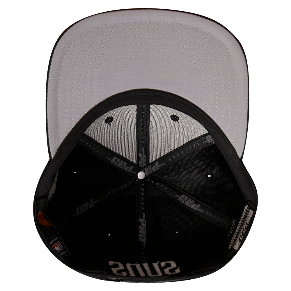 NBA PHOENIX SUNS STACKED LOGO WOOL UNISEX SNAPBACK HAT (BLACK)