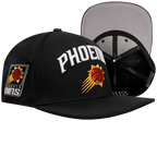 NBA PHOENIX SUNS STACKED LOGO WOOL UNISEX SNAPBACK HAT (BLACK)