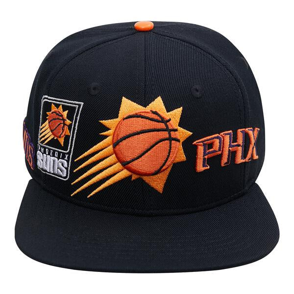 NBA PHOENIX SUNS CITY DOUBLE FRONT LOGO UNISEX SNAPBACK HAT (BLACK)