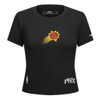 NBA PHOENIX SUNS GAME DAY CLASSICS T-SHIRT BABY DOLL EN JERSEY SIMPLE POUR FEMME (NOIR)