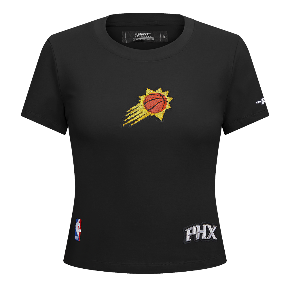 NBA PHOENIX SUNS GAME DAY CLASSICS T-SHIRT BABY DOLL EN JERSEY SIMPLE POUR FEMME (NOIR)