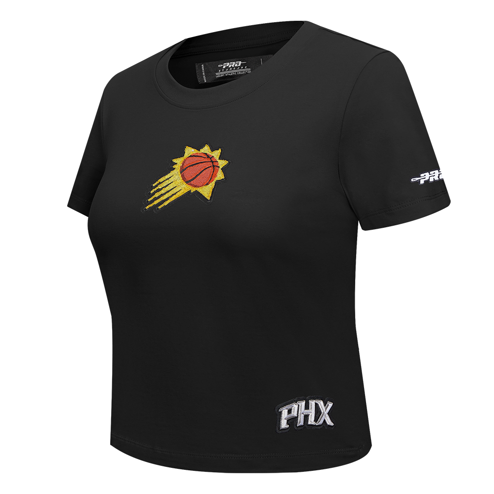NBA PHOENIX SUNS GAME DAY CLASSICS T-SHIRT BABY DOLL EN JERSEY SIMPLE POUR FEMME (NOIR)