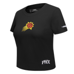 NBA PHOENIX SUNS GAME DAY CLASSICS T-SHIRT BABY DOLL EN JERSEY SIMPLE POUR FEMME (NOIR)