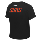 NBA PHOENIX SUNS GAME DAY CLASSICS T-SHIRT BABY DOLL EN JERSEY SIMPLE POUR FEMME (NOIR)