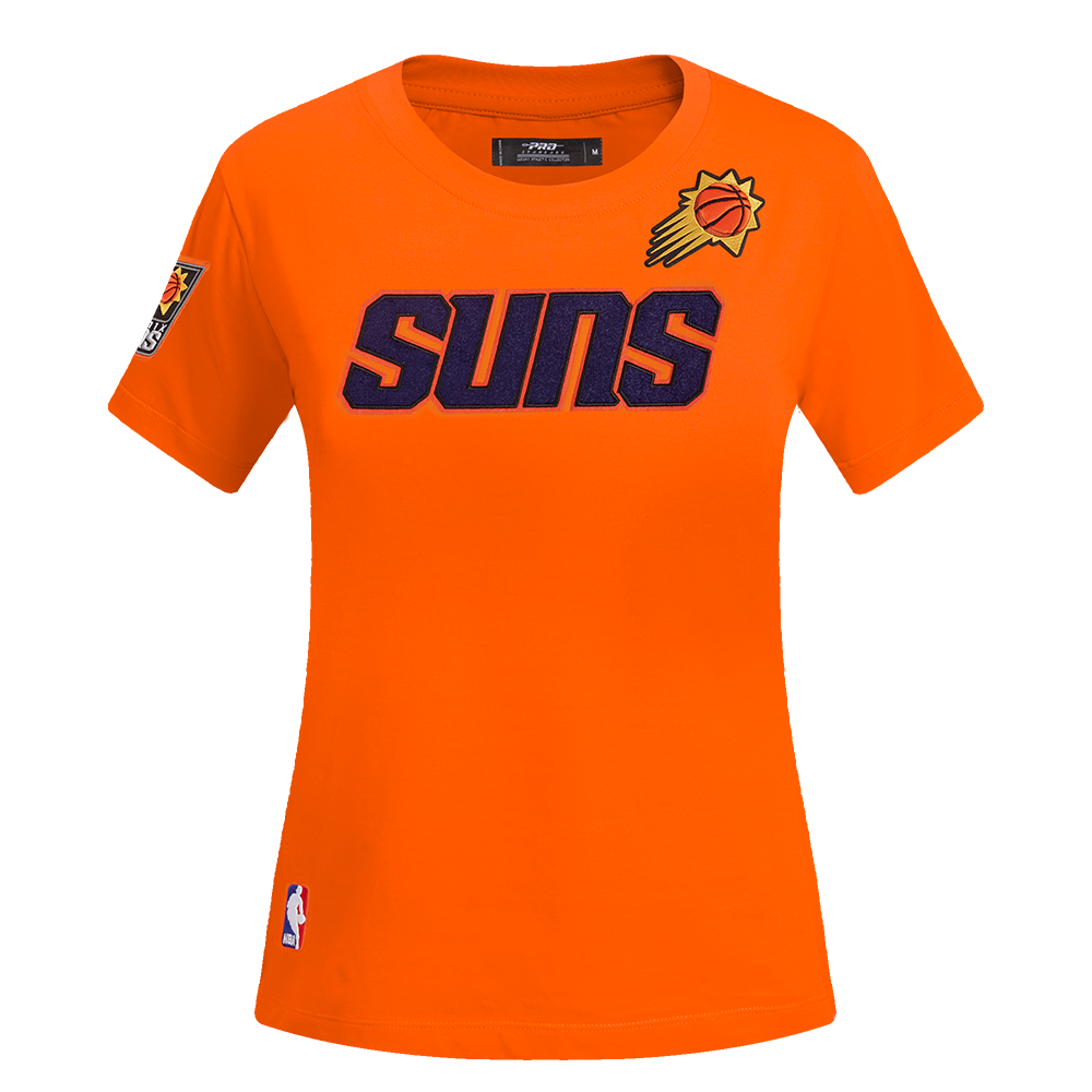 NBA PHOENIX SUNS CLASSIC T-SHIRT AJUSTÉ EN JERSEY SIMPLE À MANCHES COURTES POUR FEMME (ORANGE)