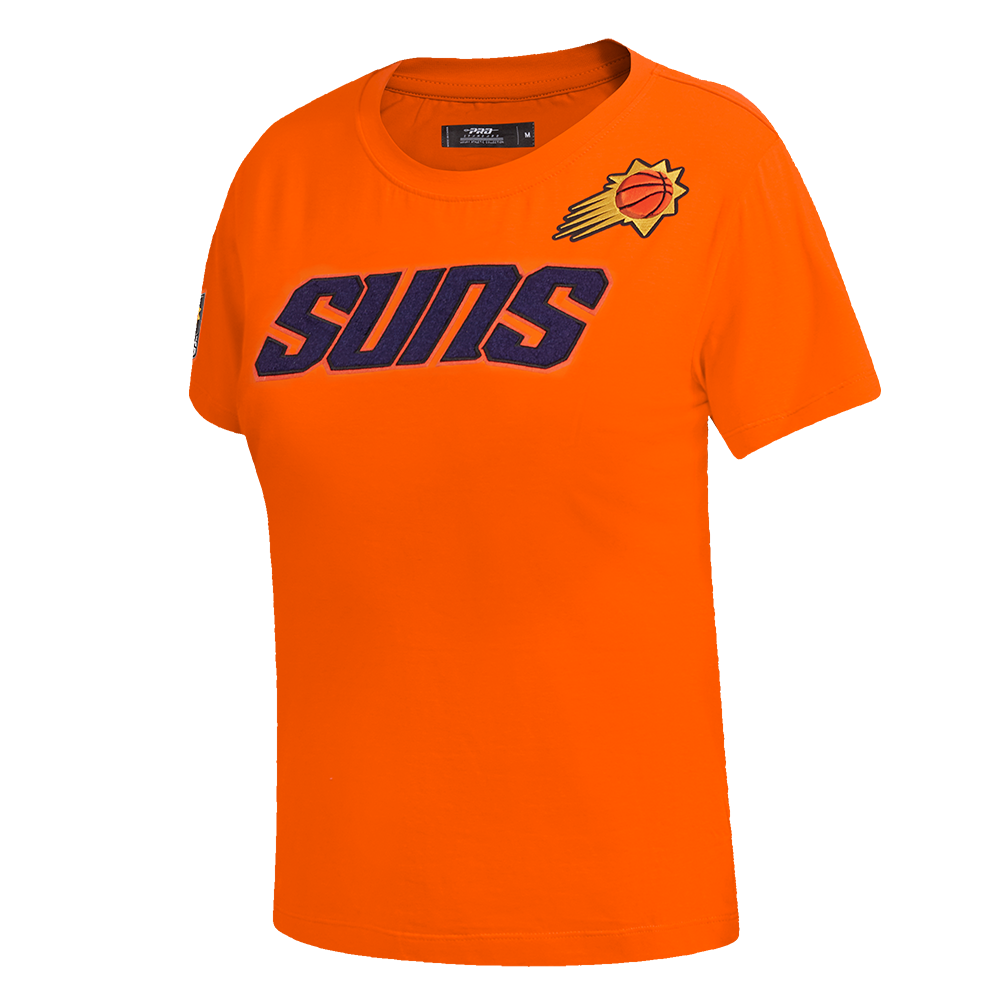 NBA PHOENIX SUNS CLASSIC T-SHIRT AJUSTÉ EN JERSEY SIMPLE À MANCHES COURTES POUR FEMME (ORANGE)
