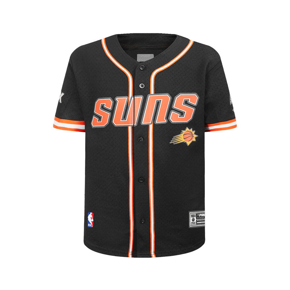 NBA PHOENIX SUNS CLASSIC CHEMISE BOUTONNÉE EN FILET POUR GARÇON JUNIOR (NOIR/ORANGE)