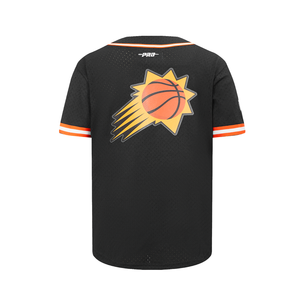 NBA PHOENIX SUNS CLASSIC CHEMISE BOUTONNÉE EN FILET POUR GARÇON JUNIOR (NOIR/ORANGE)