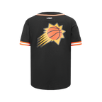 NBA PHOENIX SUNS CLASSIC CHEMISE BOUTONNÉE EN FILET POUR GARÇON JUNIOR (NOIR/ORANGE)