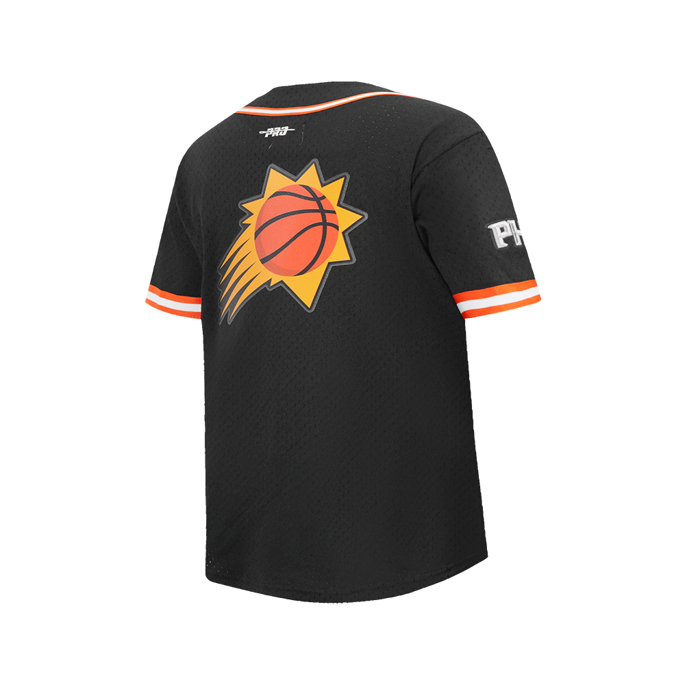 NBA PHOENIX SUNS CLASSIC CHEMISE BOUTONNÉE EN FILET POUR GARÇON JUNIOR (NOIR/ORANGE)