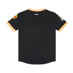 NBA PHOENIX SUNS CLASSIC T-SHIRT CÔTELÉ RAYÉ À MANCHES COURTES POUR GARÇON JUNIOR (NOIR/ORANGE)