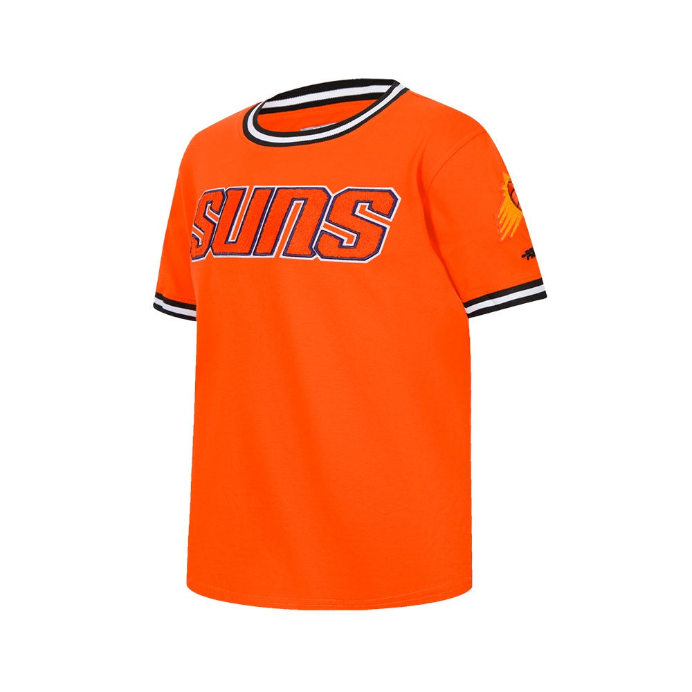 NBA PHOENIX SUNS CLASSIC BIG BOYS SHORT SLEEVE STRIPED RIB TEE (BLACK/ORANGE)