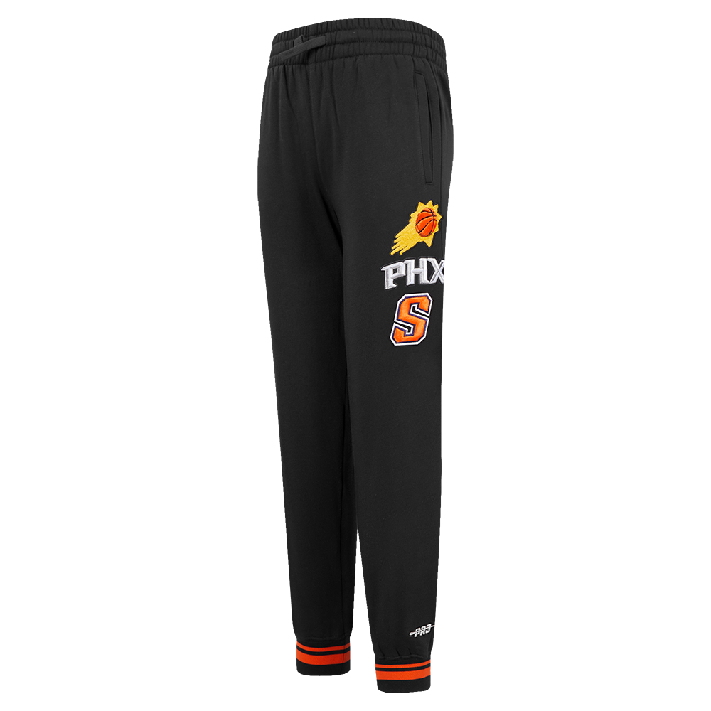 NBA PHOENIX SUNS RETRO CLASSIC PANTALON OUATÉ EN MOLLETON CÔTELÉ POUR GARÇON JUNIOR (NOIR/ORANGE)