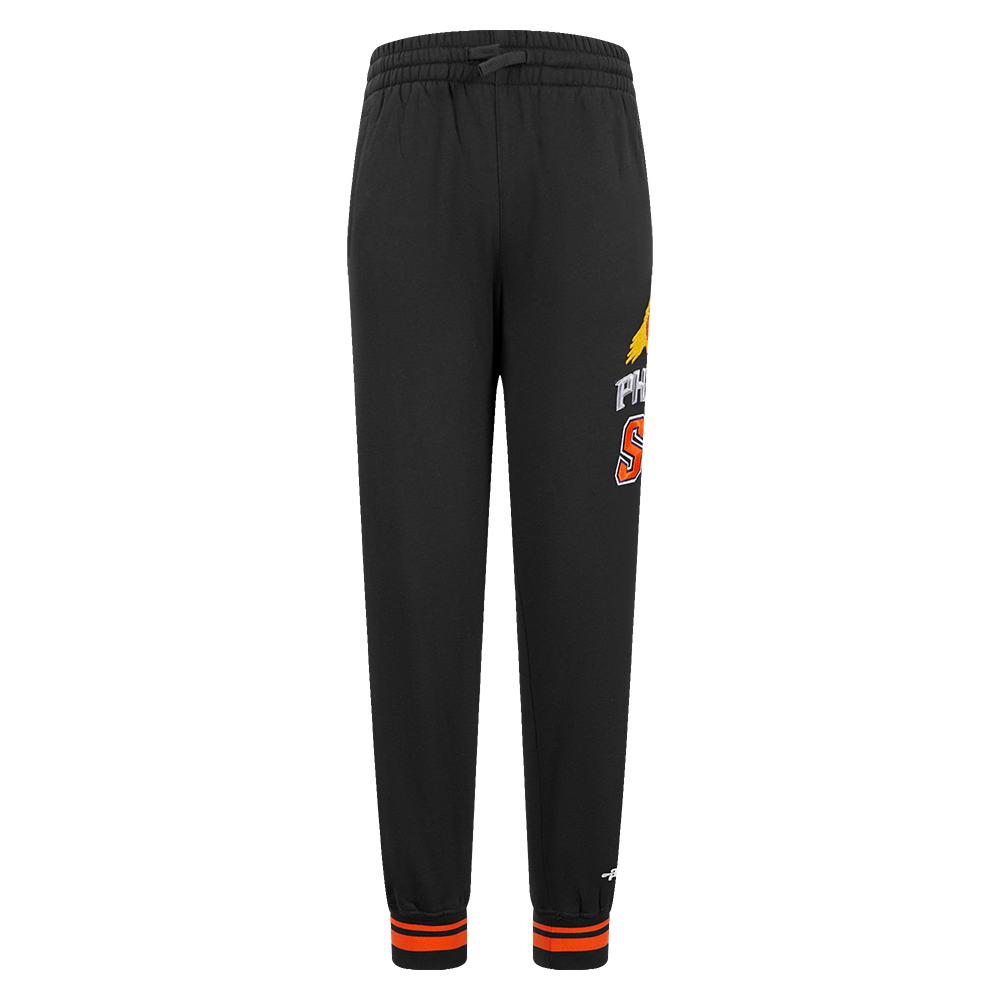 NBA PHOENIX SUNS RETRO CLASSIC PANTALON OUATÉ EN MOLLETON CÔTELÉ POUR GARÇON JUNIOR (NOIR/ORANGE)