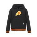 NBA PHOENIX SUNS RETRO CLASSIC BIG BOY'S RIB FLEECE PULLOVER HOODIE (BLACK/ORANGE)