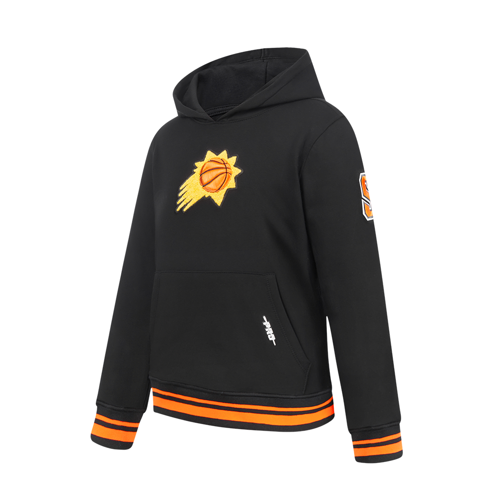 NBA PHOENIX SUNS RETRO CLASSIC BIG BOY'S RIB FLEECE PULLOVER HOODIE (BLACK/ORANGE)