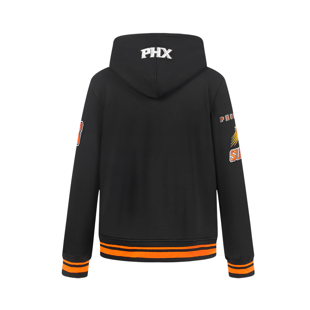 NBA PHOENIX SUNS RETRO CLASSIC BIG BOY'S RIB FLEECE PULLOVER HOODIE (BLACK/ORANGE)