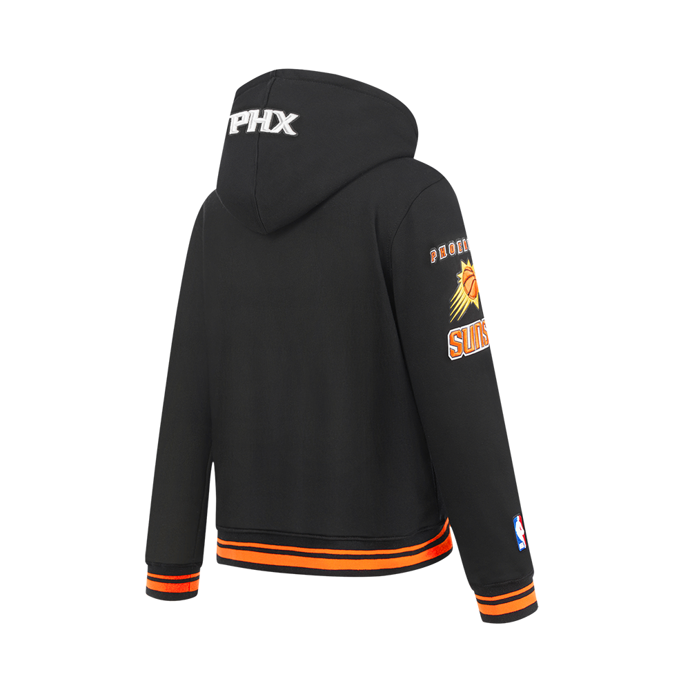 NBA PHOENIX SUNS RETRO CLASSIC BIG BOY'S RIB FLEECE PULLOVER HOODIE (BLACK/ORANGE)