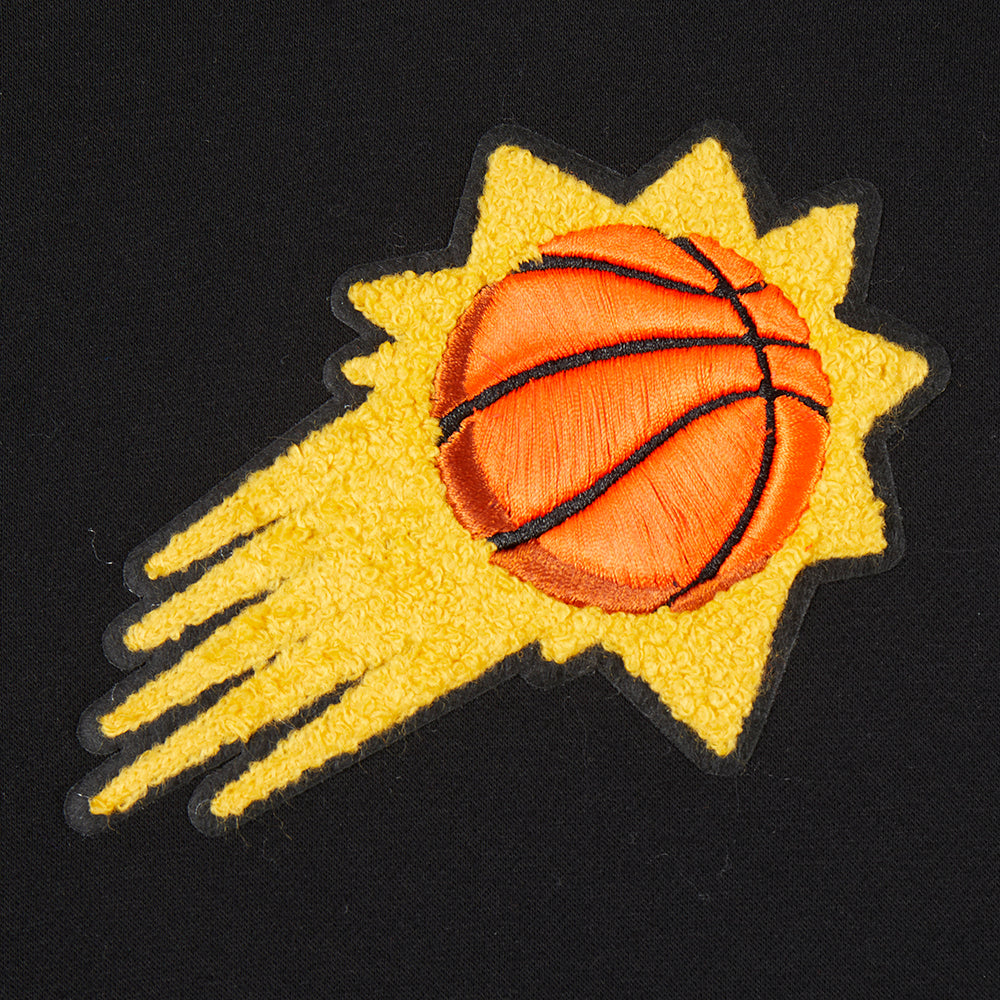 NBA PHOENIX SUNS RETRO CLASSIC BIG BOY'S RIB FLEECE PULLOVER HOODIE (BLACK/ORANGE)