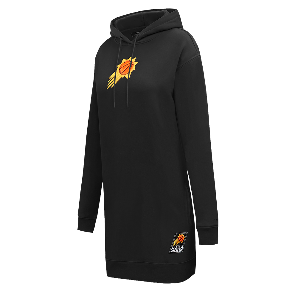NBA PHOENIX SUNS CLASSIC WOMEN'S FLEECE HOODIE DRESS (BLACK)