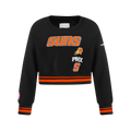 NBA PHOENIX SUNS RETRO CLASSIC BIG GIRL'S RIB FLC CREWNECK (BLACK/ORANGE)
