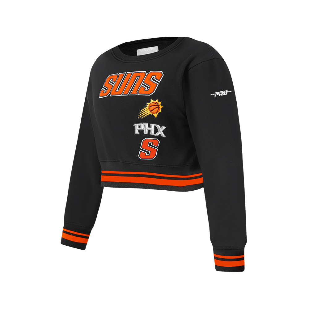 NBA PHOENIX SUNS RETRO CLASSIC BIG GIRL'S RIB FLC CREWNECK (BLACK/ORANGE)