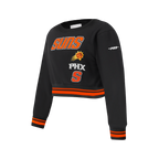 NBA PHOENIX SUNS RETRO CLASSIC BIG GIRL'S RIB FLC CREWNECK (BLACK/ORANGE)