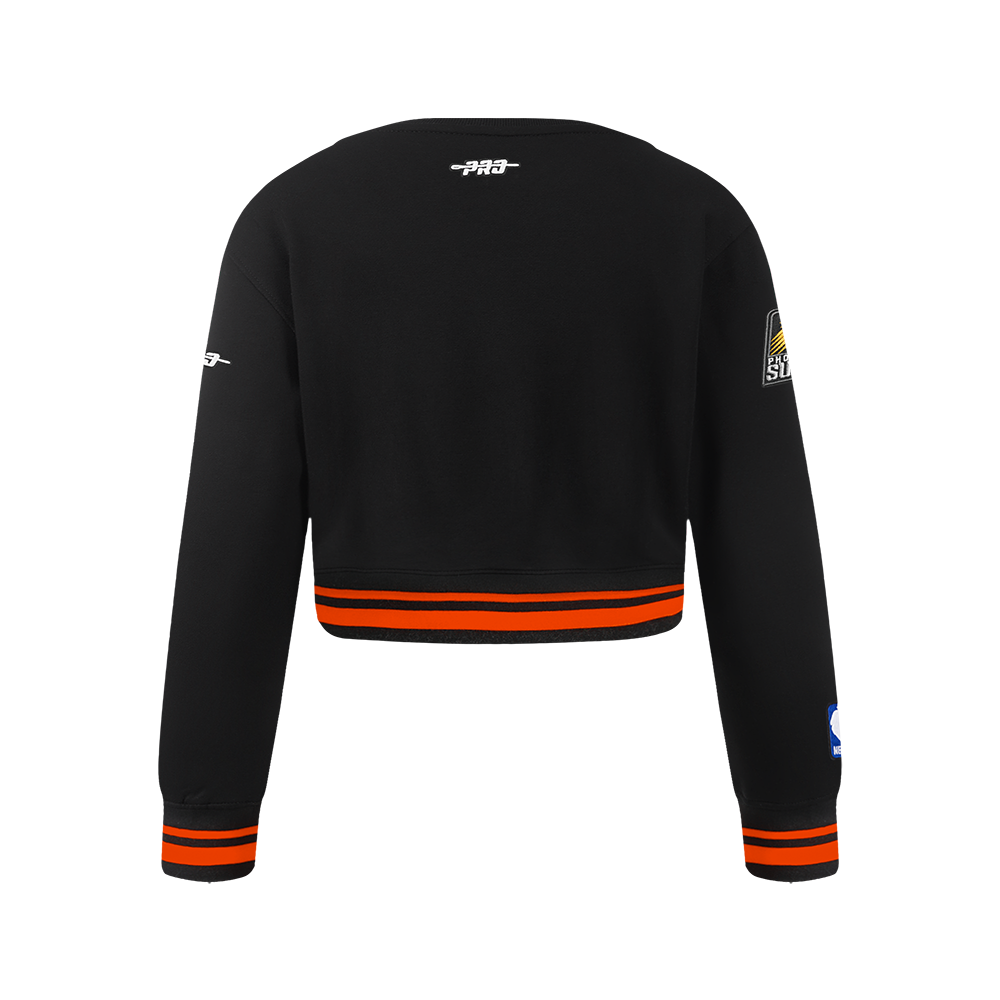 NBA PHOENIX SUNS RETRO CLASSIC BIG GIRL'S RIB FLC CREWNECK (BLACK/ORANGE)