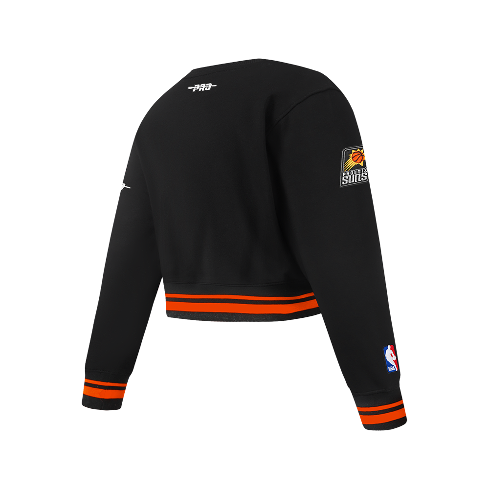 NBA PHOENIX SUNS RETRO CLASSIC BIG GIRL'S RIB FLC CREWNECK (BLACK/ORANGE)