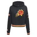 NBA PHOENIX SUNS RETRO CLASSIC CHANDAIL À CAPUCHON COURT CÔTELÉ POUR FEMME (NOIR/ORANGE)