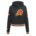 NBA PHOENIX SUNS RETRO CLASSIC CHANDAIL À CAPUCHON COURT CÔTELÉ POUR FEMME (NOIR/ORANGE)
