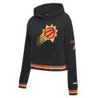 NBA PHOENIX SUNS RETRO CLASSIC CHANDAIL À CAPUCHON COURT CÔTELÉ POUR FEMME (NOIR/ORANGE)