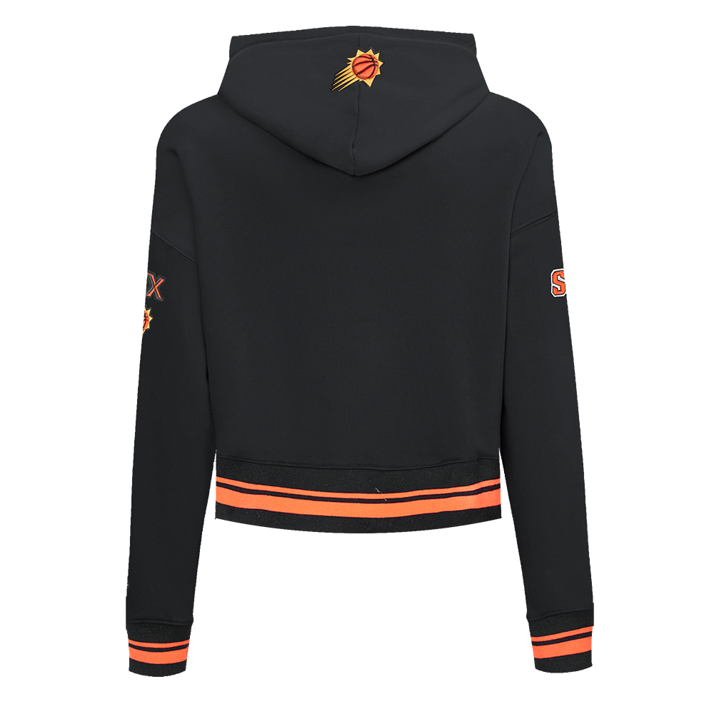NBA PHOENIX SUNS RETRO CLASSIC CHANDAIL À CAPUCHON COURT CÔTELÉ POUR FEMME (NOIR/ORANGE)