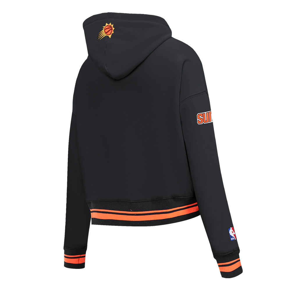 NBA PHOENIX SUNS RETRO CLASSIC CHANDAIL À CAPUCHON COURT CÔTELÉ POUR FEMME (NOIR/ORANGE)