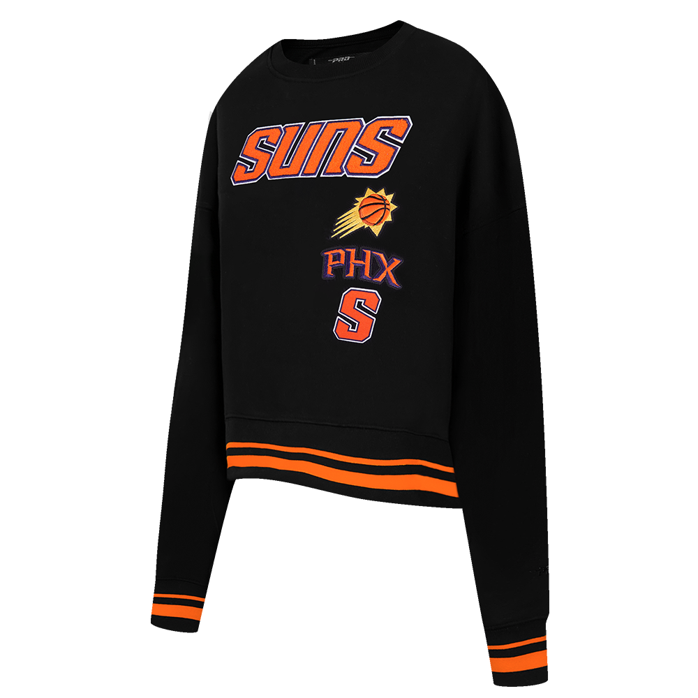 NBA PHOENIX SUNS RETRO CLASSIC WOMEN'S RIB CREWNECK (BLACK/ORANGE)