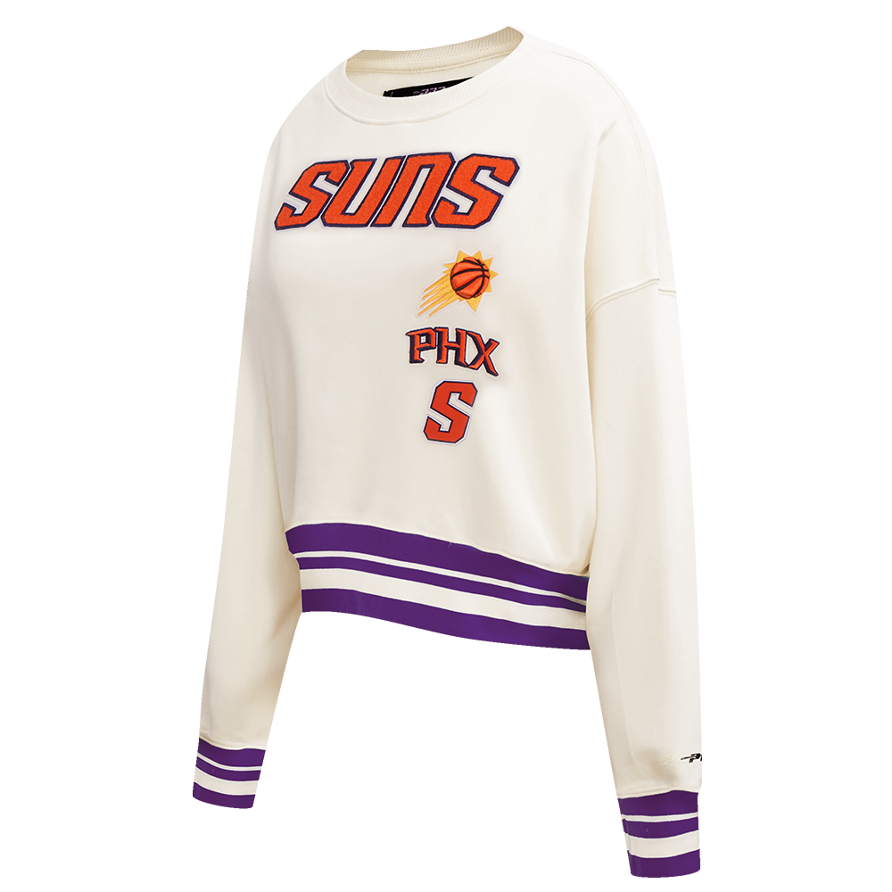 NBA PHOENIX SUNS RETRO CLASSIC WOMEN'S RIB CREWNECK (EGGSHELL/ PURPLE)