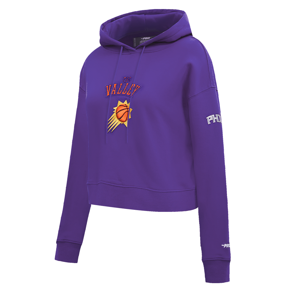 NBA PHOENIX SUNS CITY EDITION 24-25 WOMEN'S FLEECE CROPPED PULLOVER HOODIE (PURPLE)