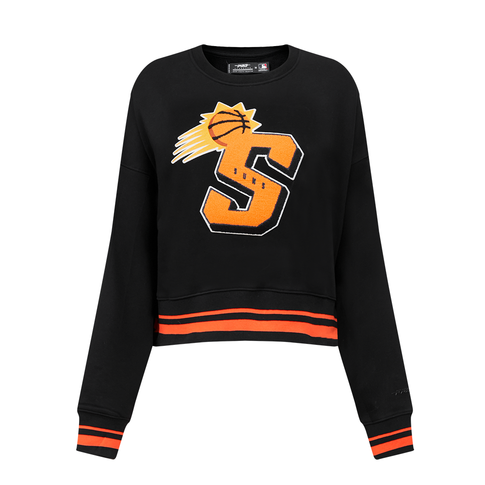 NBA PHOENIX SUNS MASHUP WOMEN'S RIB CREWNECK (BLACK/ORANGE)