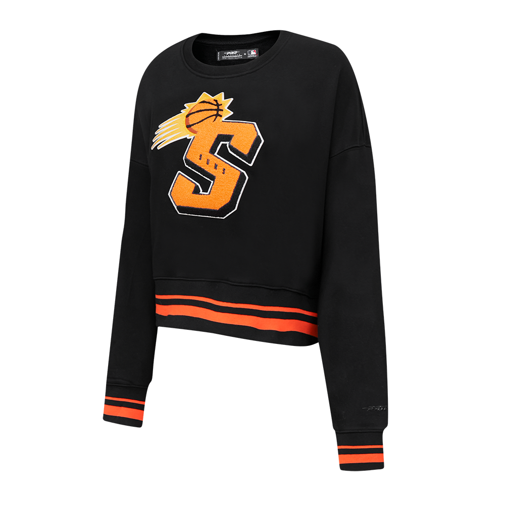 NBA PHOENIX SUNS MASHUP WOMEN'S RIB CREWNECK (BLACK/ORANGE)
