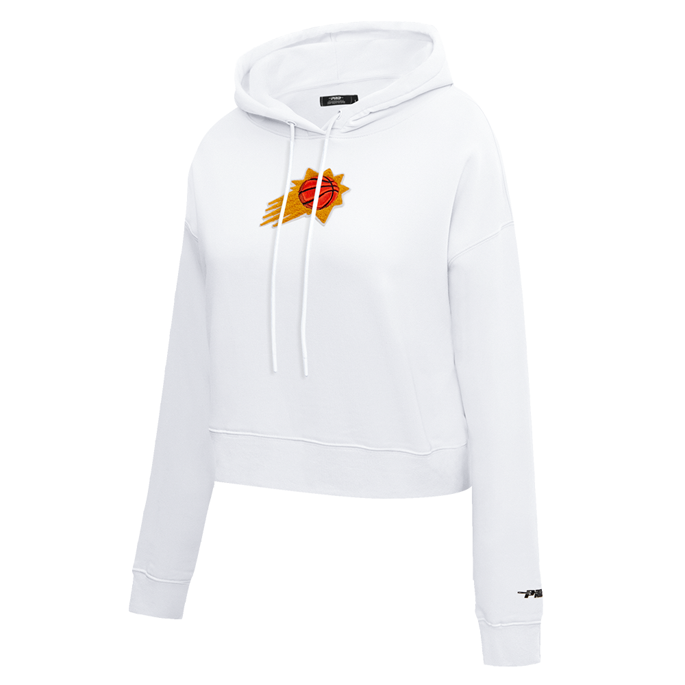 NBA PHOENIX SUNS CLASSIC WOMEN'S CROPPED PULLOVER HOODIE (WHITE)