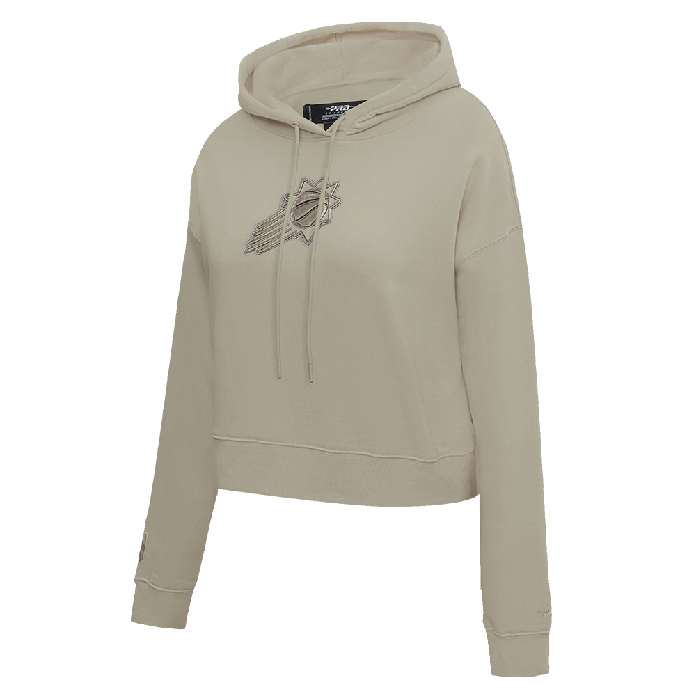 NBA PHOENIX SUNS NEUTRAL WOMEN'S CROPPED PULLOVER HOODIE (TAUPE)