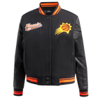 NBA PHOENIX SUNS SCRIPT TAIL BLOUSON COLLÉGIAL EN LAINE POUR FEMME (NOIR/ORANGE)
