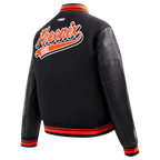 NBA PHOENIX SUNS SCRIPT TAIL BLOUSON COLLÉGIAL EN LAINE POUR FEMME (NOIR/ORANGE)