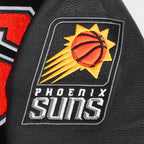 NBA PHOENIX SUNS RETRO CLASSIC WOMEN'S RIB WOOL VARSITY JACKET (BLACK/ORANGE)