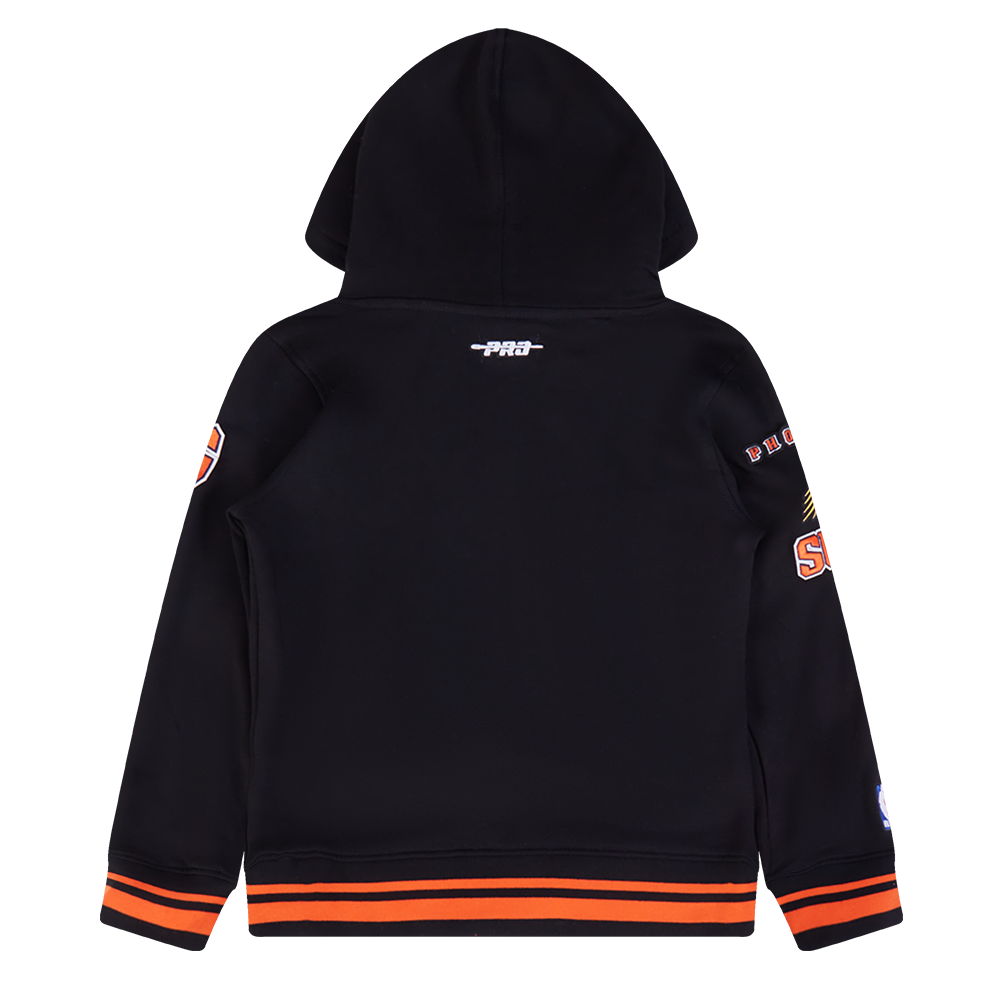 NBA PHOENIX SUNS RETRO CLASSIC LITTLE BOY'S RIB FLEECE PULLOVER HOODIE (BLACK/ORANGE)