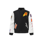 NBA PHOENIX SUNS CLASSIC LITTLE BOY'S WOOL VARSITY JACKET (BLACK/WHITE)